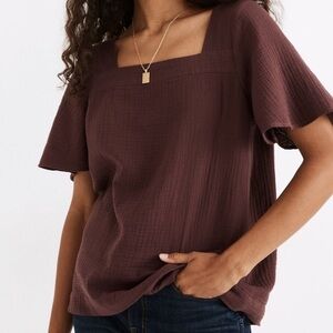 Madewell plum Square Neck Blouse
